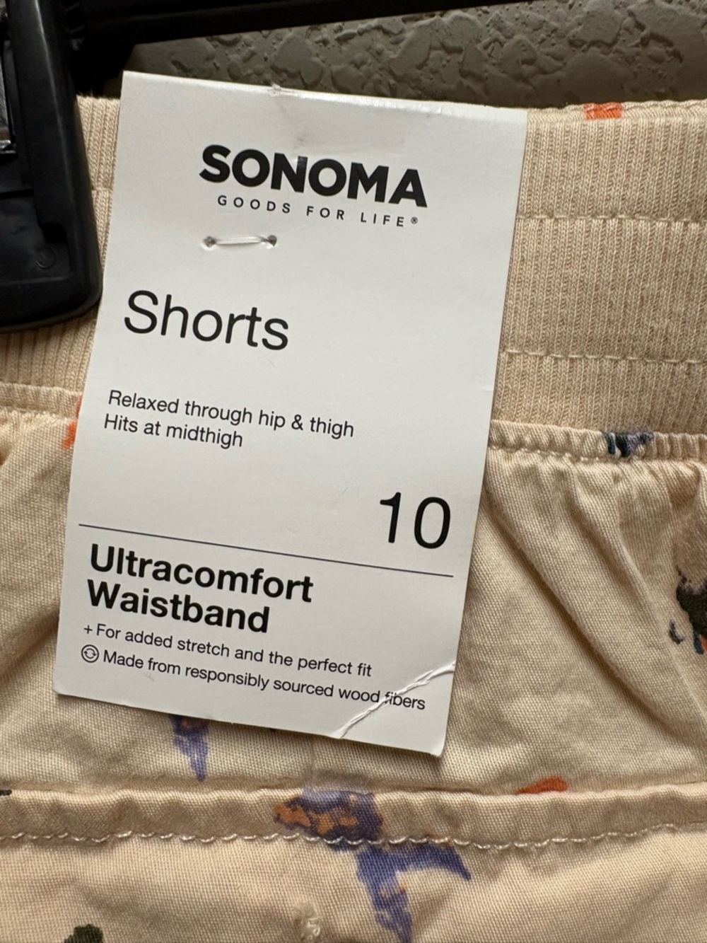 Women's Sonoma Butter Yellow Floral Utility Shorts NWT Size 10 - Picture 4 of 10